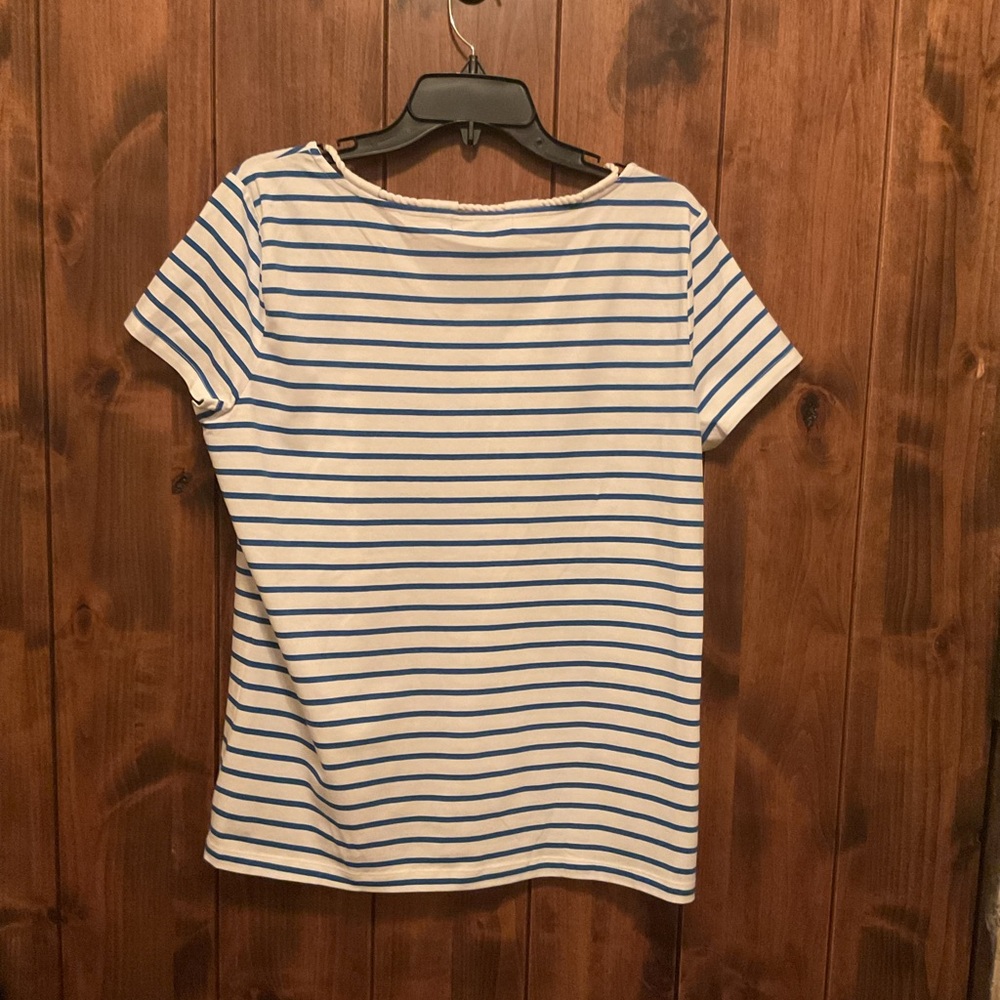 Ralph Lauren Blue and White Striped Short Sleeve Tee - Picture 3 of 3